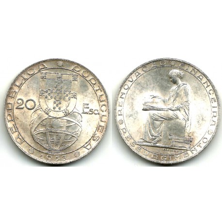 (585) Portugal. 1953. 20 Escudos (EBC) (Plata)