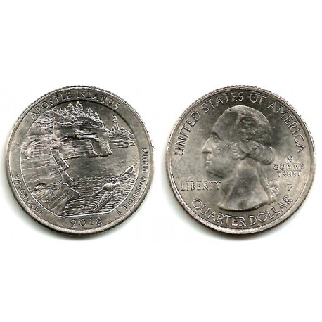 Estados Unidos de América. 2018(P). Quarter Dollar (EBC) Apostle Island