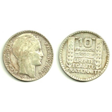 (878) Francia. 1930. 10 Francs (MBC) (Plata)