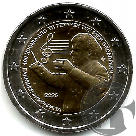 Grecia. 2025. 2 Euro (SC) Mikis Theodorakis
