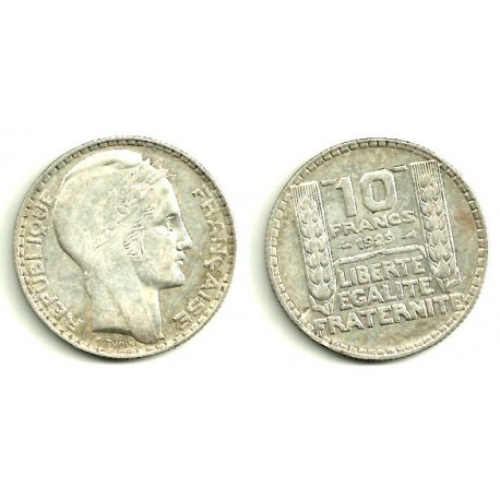 (878) Francia. 1929. 10 Francs (MBC) (Plata)