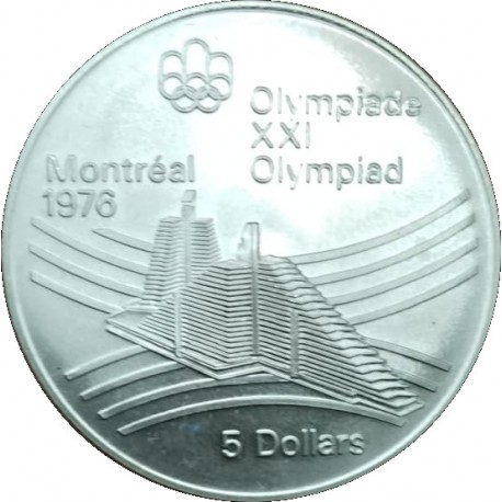 (109) Canadá. 1976. 5 Dollars (EBC+) (Plata)