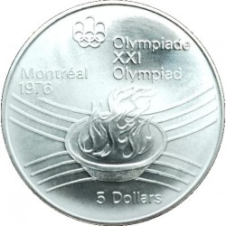 (110) Canadá. 1976. 5 Dollars (EBC+) (Plata)