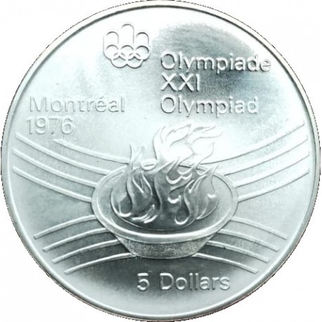 (110) Canadá. 1976. 5 Dollars (EBC+) (Plata)