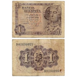 Estado Español. 1948. 1 Peseta (BC) Serie D. Mancha