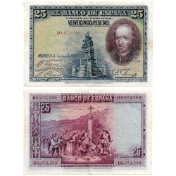 España. 1928. 25 Pesetas (MBC+) Serie D