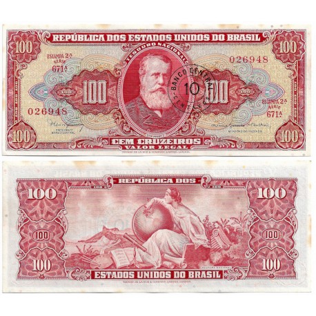 (185a) Brasil. 1966-67. 10 Centavos (EBC) Manchas