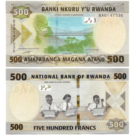 (W42) Ruanda. 2019. 500 Francs (SC)