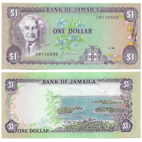 (68Ad) Jamaica. 1990. 1 Dollar (SC)