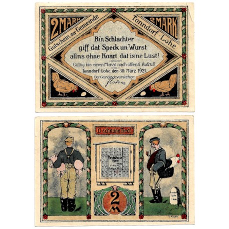 Tonndorf (Turingia). 1921. 2 Mark (EBC)