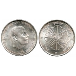 Estado Español. 1966*(19-68). 100 Pesetas (EBC) (Plata)