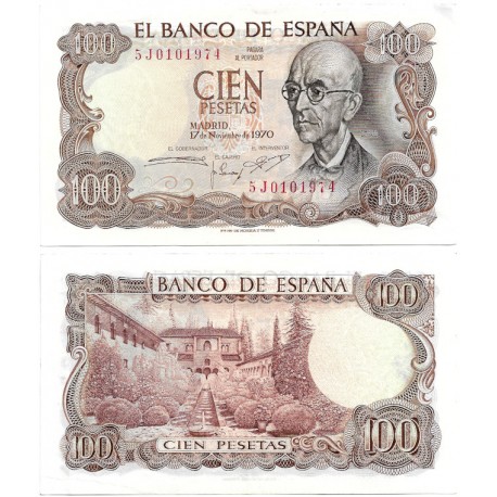 Estado Español. 1970. 100 Pesetas (EBC/EBC+) Serie 5J