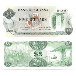 (22e) Guyana. 1966-92. 5 Dollars (SC)