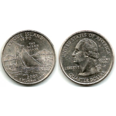 (320) Estados Unidos de América. 2001(P). Quarter Dollar (EBC) Rhode Island