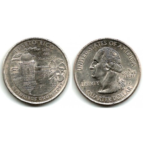 (449) Estados Unidos de América. 2009(P). Quarter Dollar (EBC) Puerto Rico