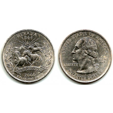 (382) Estados Unidos de América. 2006(D). Quarter Dollar (EBC) Nevada