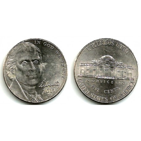 (381) Estados Unidos de América. 2011(P). 5 Cents (EBC)