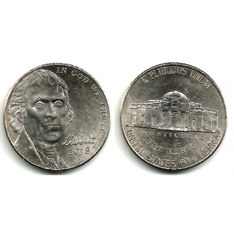 (381) Estados Unidos de América. 2018(P). 5 Cents (EBC)