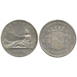 Gobierno Provisional. 1870*(---70). 5 Pestas (MBC-) (Plata) Ceca de Madrid SN-M