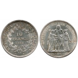 (932) Francia. 1968. 10 Francs (EBC+) (Plata)
