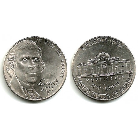 (381) Estados Unidos de América. 2017(D). 5 Cents (EBC)
