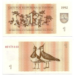 (39) Lituania. 1992. 1 Talonas (SC)