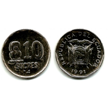 (92.2) Ecuador. 1991. 10 Sucres (SC)