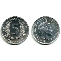 (36) Estados Orientales Caribeños. 2008. 5 Cents (SC)