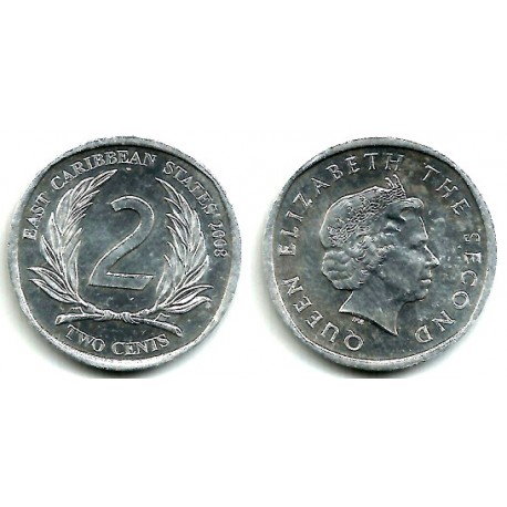 (35) Estados Orientales Caribeños. 2008. 2 Cents (SC)