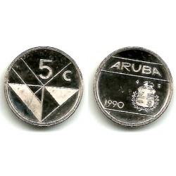 (1) Aruba. 1990. 5 Cents (SC)
