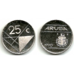 (3) Aruba. 1990. 25 Cents (SC)