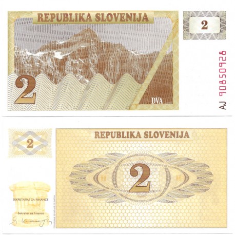 (2) Eslovenia. 1990. 2 Tolarja (SC)