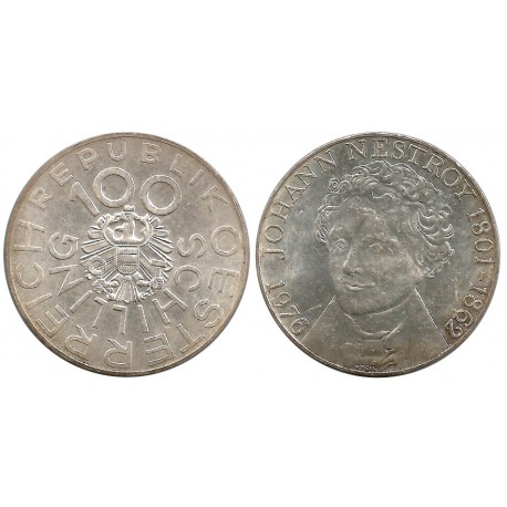 (2932) Austria. 1976. 100 Schilling (EBC) (Plata)