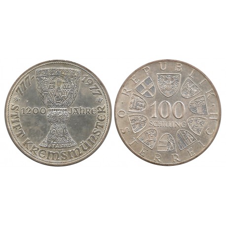 (2934) Austria. 1977. 100 Schilling (EBC) (Plata)