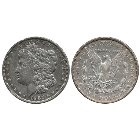 (110) Estados Unidos de América. 1887. 1 Dollar (MBC+) (Plata)