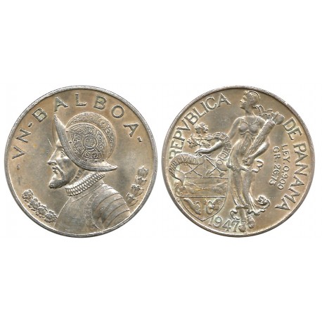 (13) Panamá. 1947. 1 Balboa (EBC) (Plata)