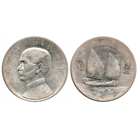 (Y345) China. 1934(23). 1 Dollar (MBC) (Plata)