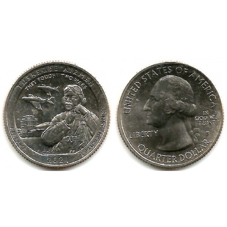 Estados Unidos de América. 2021(S). Quarter Dollar (SC) Tuskegee Airmen