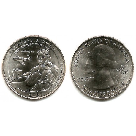 Estados Unidos de América. 2021(D). Quarter Dollar (SC) Tuskegee Airmen