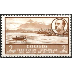 Guinea Española. 1949-50. 2 Céntimos (Nuevo, con señal de fijasellos)