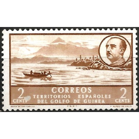 Guinea Española. 1949-50. 2 Céntimos (Nuevo, con señal de fijasellos)