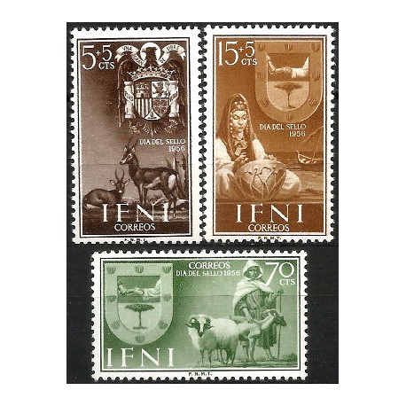Sidi Ifni. 1956. Serie Completa (Nuevo, con señal de fijasellos) Día del Sello