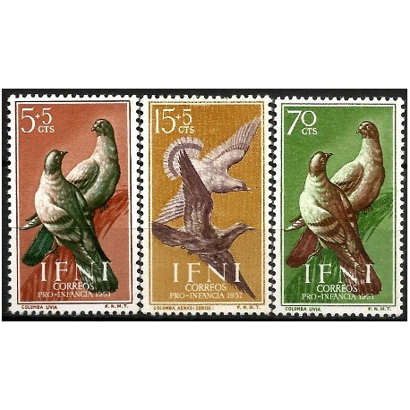 Sidi Ifni. 1957. Serie Completa (Nuevo, con señal de fijasellos) Pro Infancia