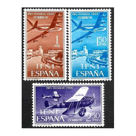 Sidi Ifni. 1966. Serie Completa (Nuevo, con señal de fijasellos) Pro Infancia