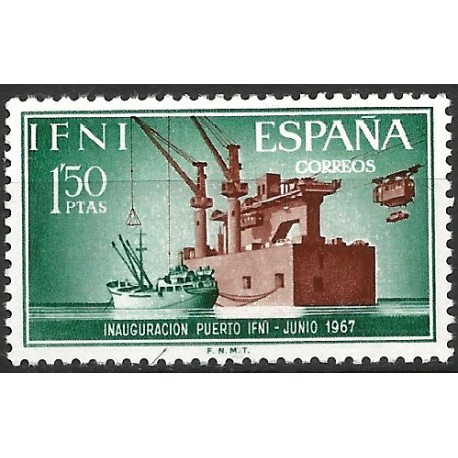 Sidi Ifni. 1967. 1,50 Pesetas (Nuevo, con señal de fijasellos) Inauguración Puerto Ifni