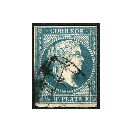 (4) Antillas Españolas. 1857. ½ Real (Usado)