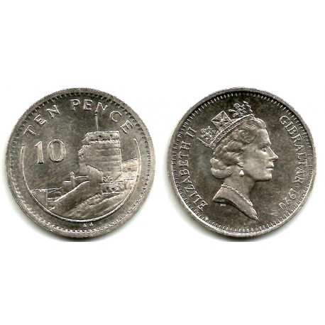 (23.1) Gibraltar. 1990. 10 Pence (SC)
