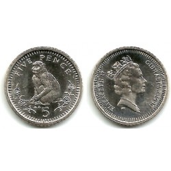 (22.2) Gibraltar. 1990. 5 Pence (SC)