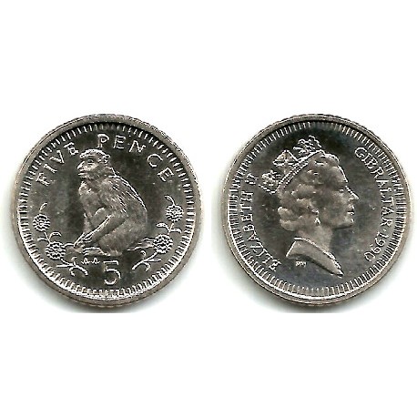 (22.2) Gibraltar. 1990. 5 Pence (SC)