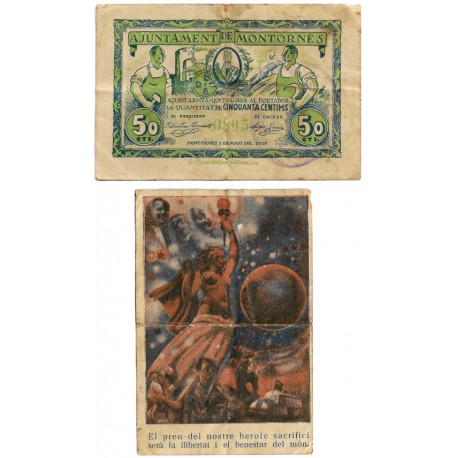 Montornés. 1937. 50 Céntimos (BC)
